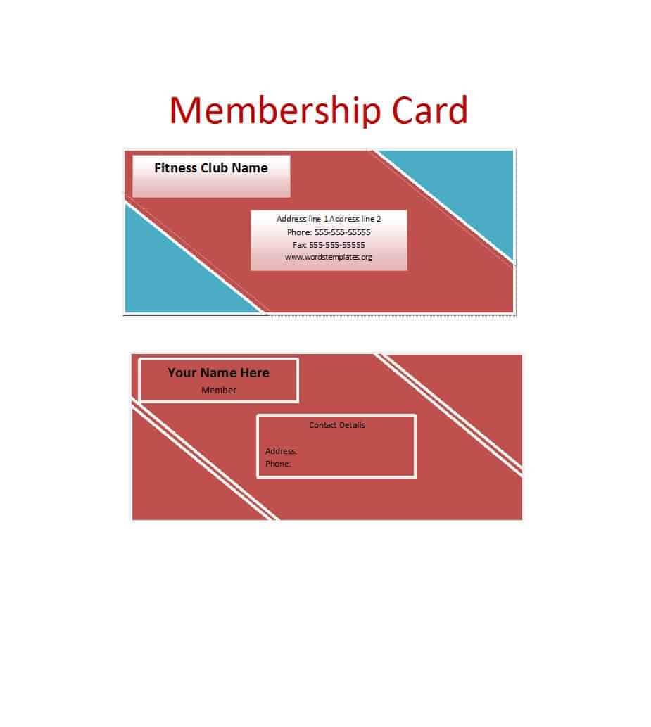 25 Cool Membership Card Templates & Designs (Ms Word) ᐅ Regarding Template For Membership Cards