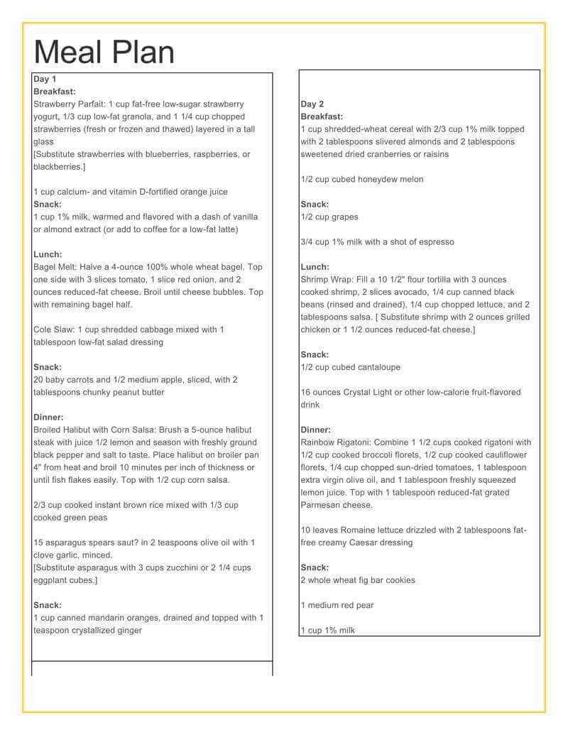 25+ Free Weekly/daily Meal Plan Templates (For Excel And Word) Intended For Weekly Meal Planner Template Word