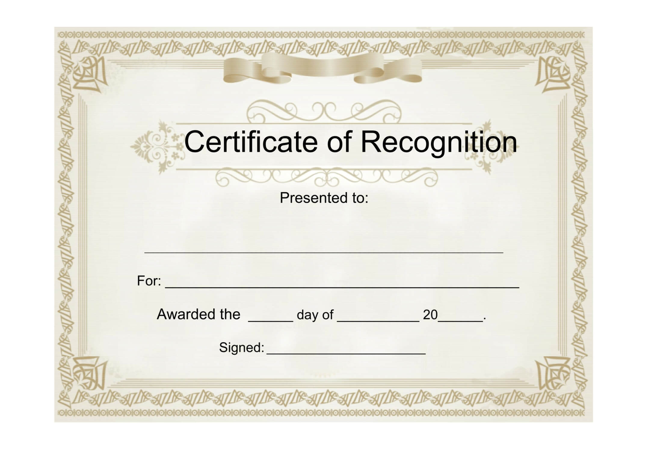25 Useful Resources Of Certificate Of Recognition Template For Free Template For Certificate Of Recognition