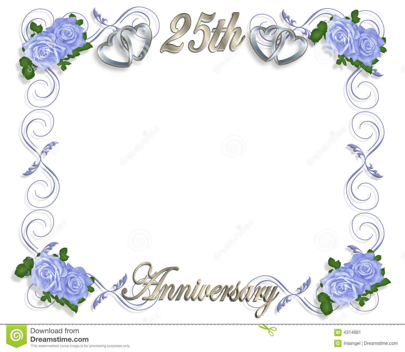 25Th Anniversary Template Stock Illustration. Illustration With Regard To Template For Anniversary Card