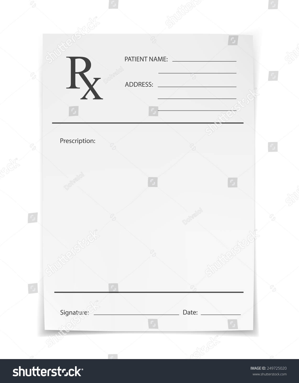 26 Images Of Blank Prescription Form Doctor Template Inside Blank Prescription Form Template