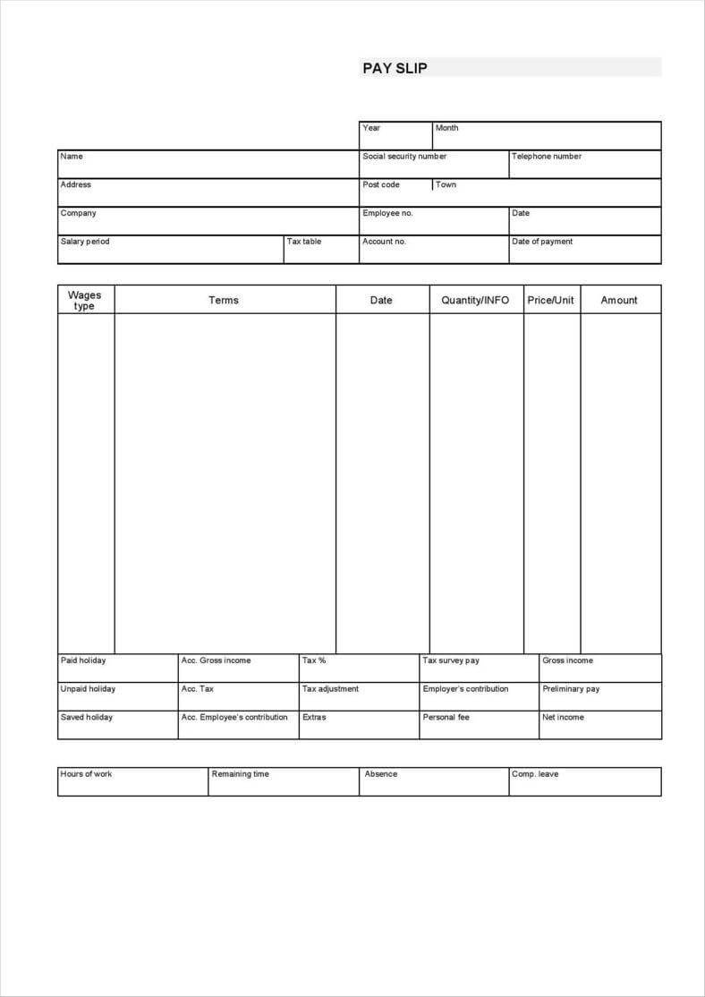 27+ Free Pay Stub Templates – Pdf, Doc, Xls Format Download For Blank Pay Stub Template Word