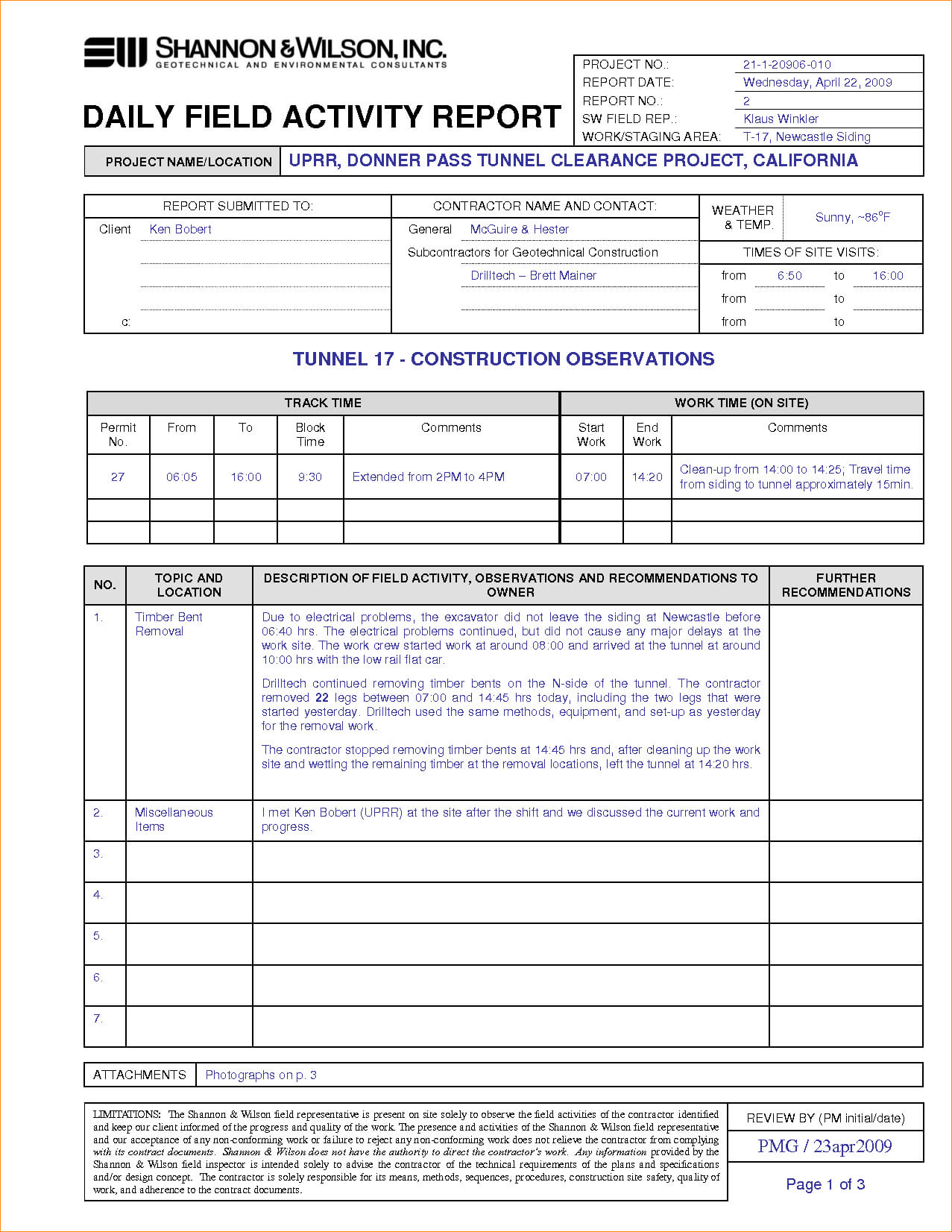 Field Report Template