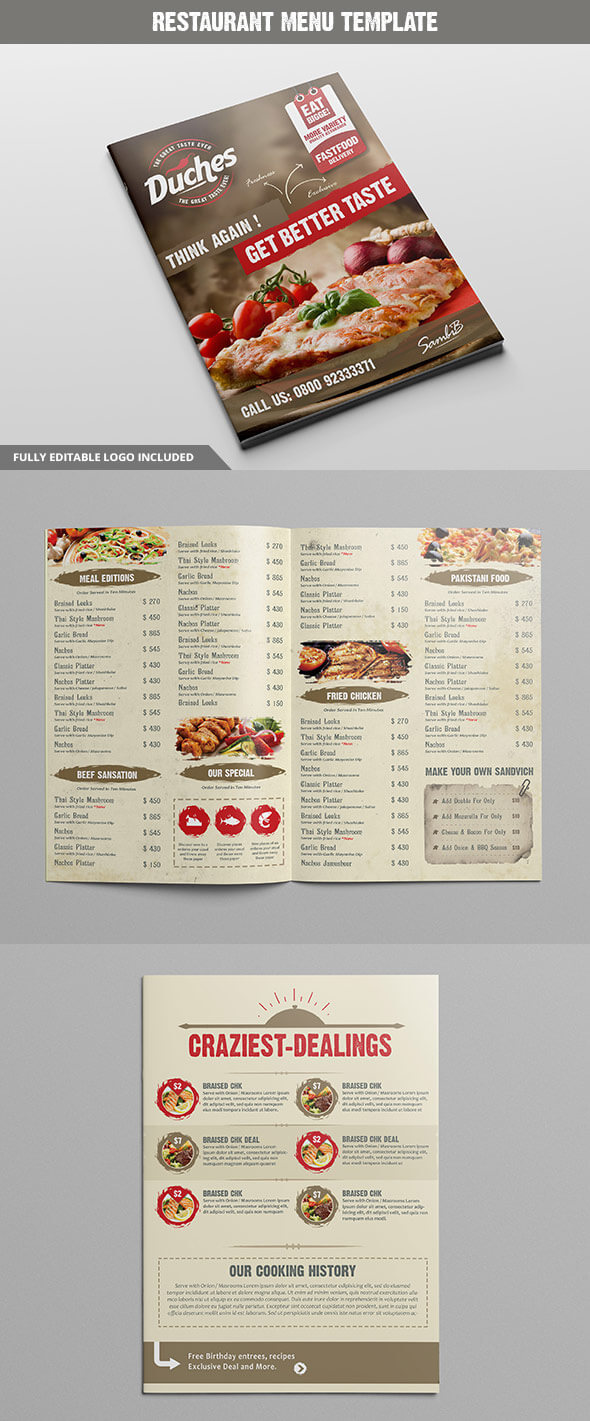 27 Restaurant Menu Templates With Creative Designs Throughout Free Cafe Menu Templates For Word