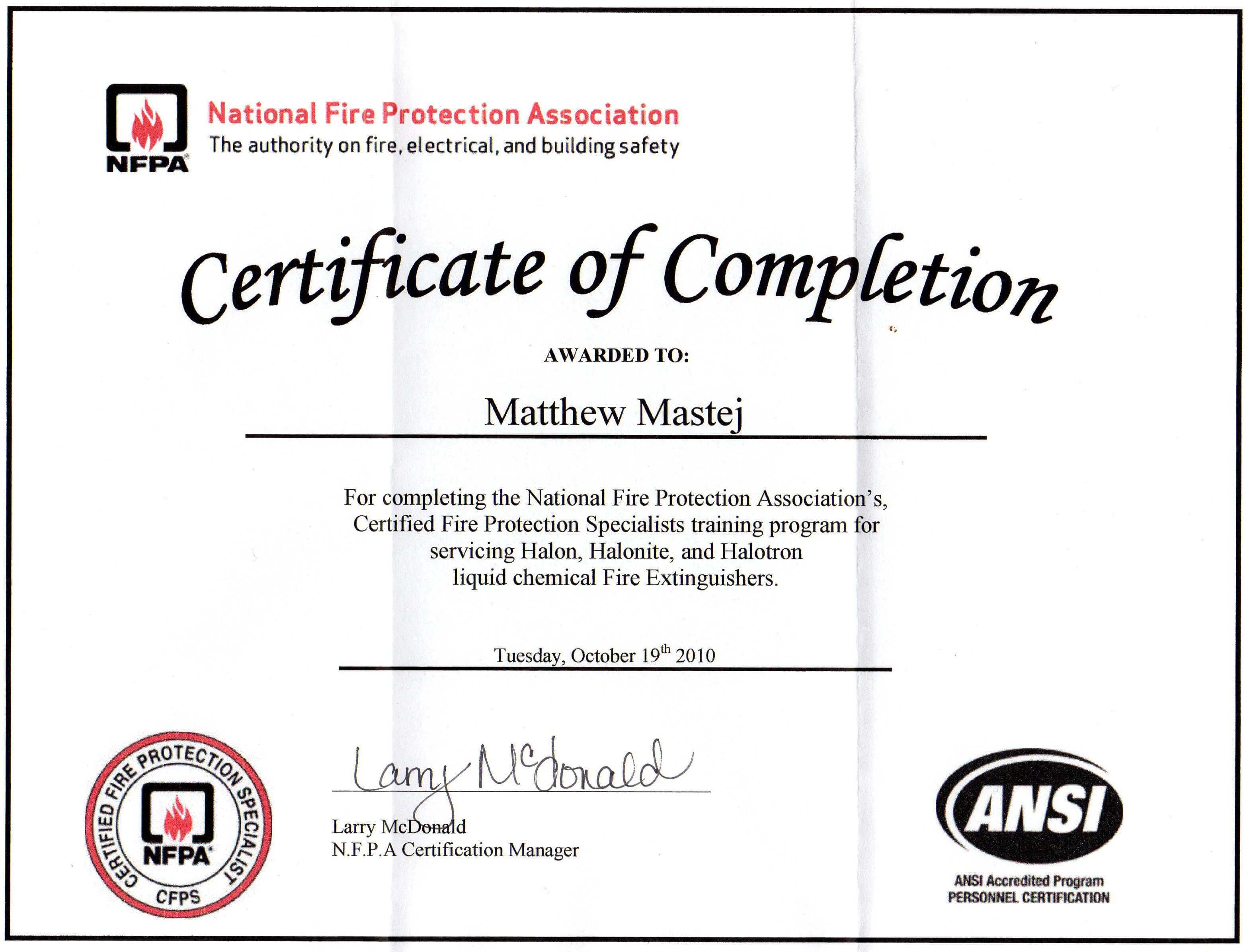 28 Fire Extinguisher Certificate Template Free Printable With Fire Extinguisher Certificate Template