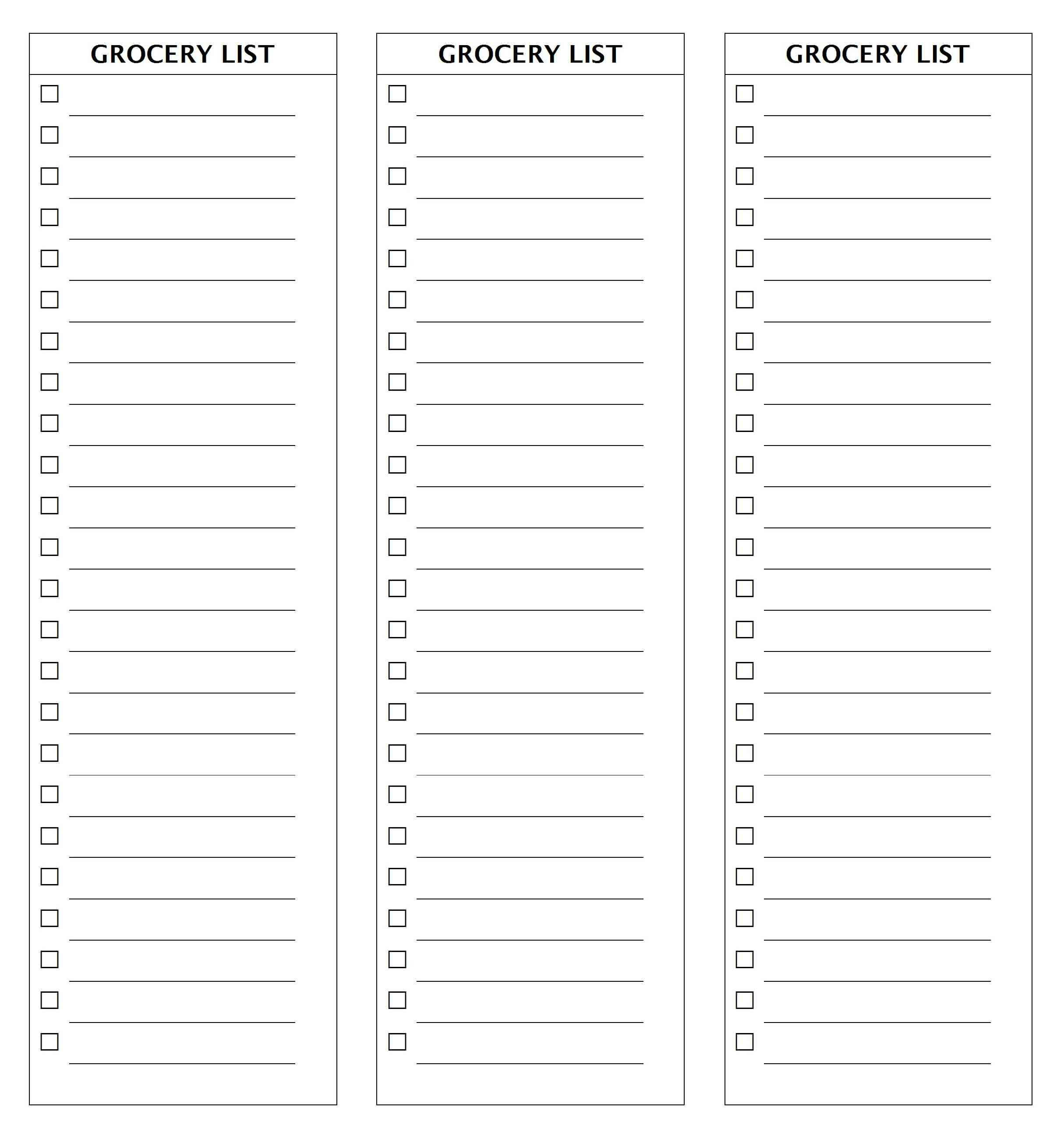 28 Free Printable Grocery List Templates | Kittybabylove With Blank Grocery Shopping List Template