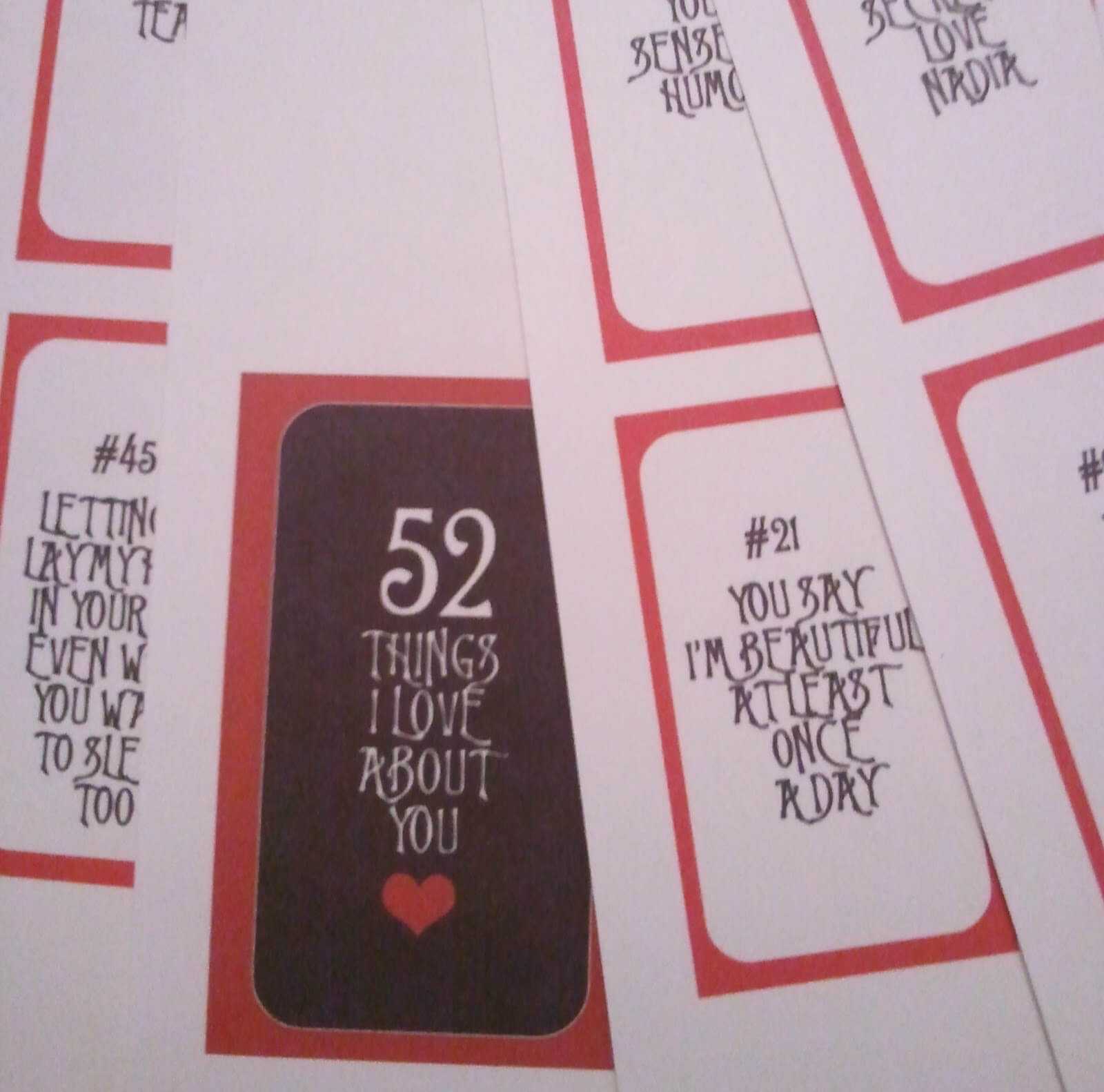 28 Images Of 52 Things Template | Vanscapital Regarding 52 Reasons Why I Love You Cards Templates