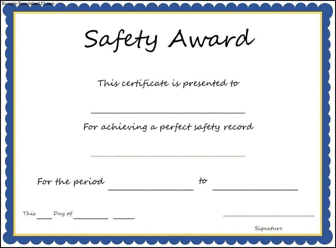 28 Images Of Shrink And Safety Award Template Free | Migapps Within Safety Recognition Certificate Template