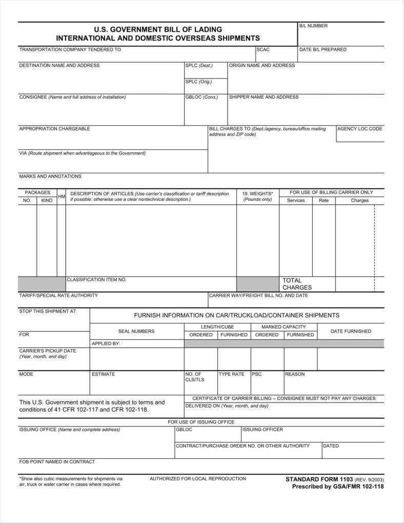 29+ Bill Of Lading Templates – Free Word, Pdf, Excel Format Within Proof Of Delivery Template Word