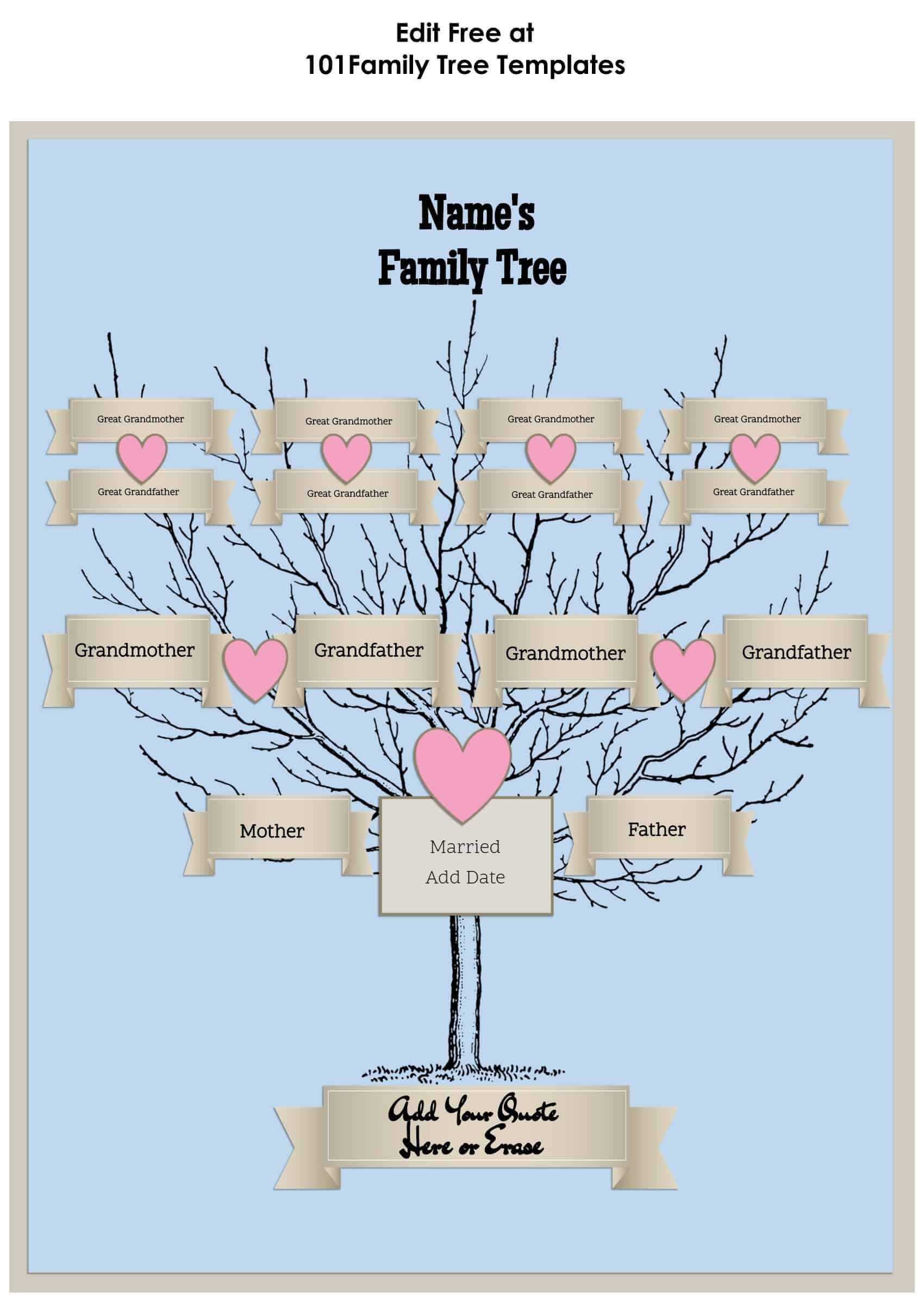 3 Generation Family Tree Generator | All Templates Are Free Intended For Blank Family Tree Template 3 Generations