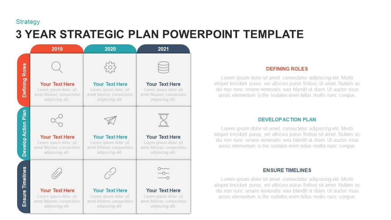 3 Year Strategic Plan Powerpoint Template & Kaynote With Strategy Document Template Powerpoint