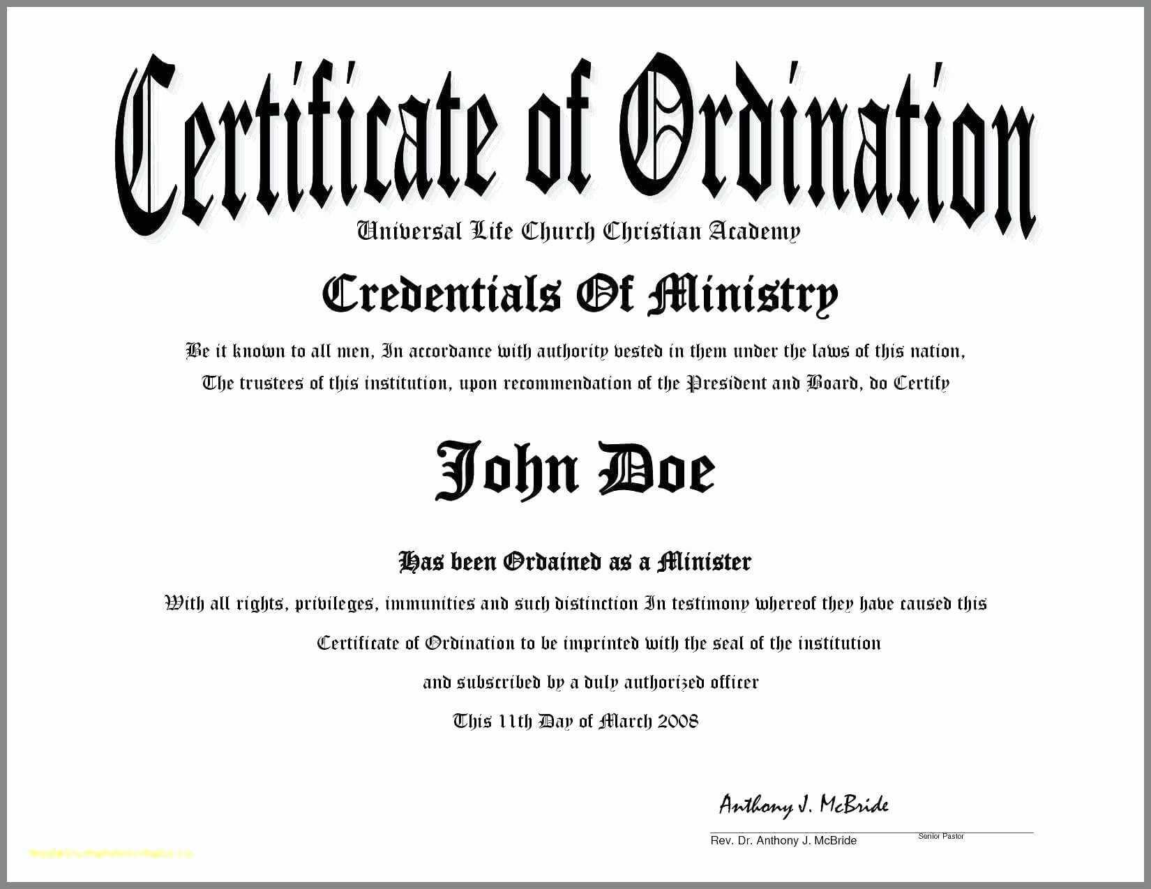 30 Certificate Of License For The Gospel Ministry Template Intended For Free Ordination Certificate Template