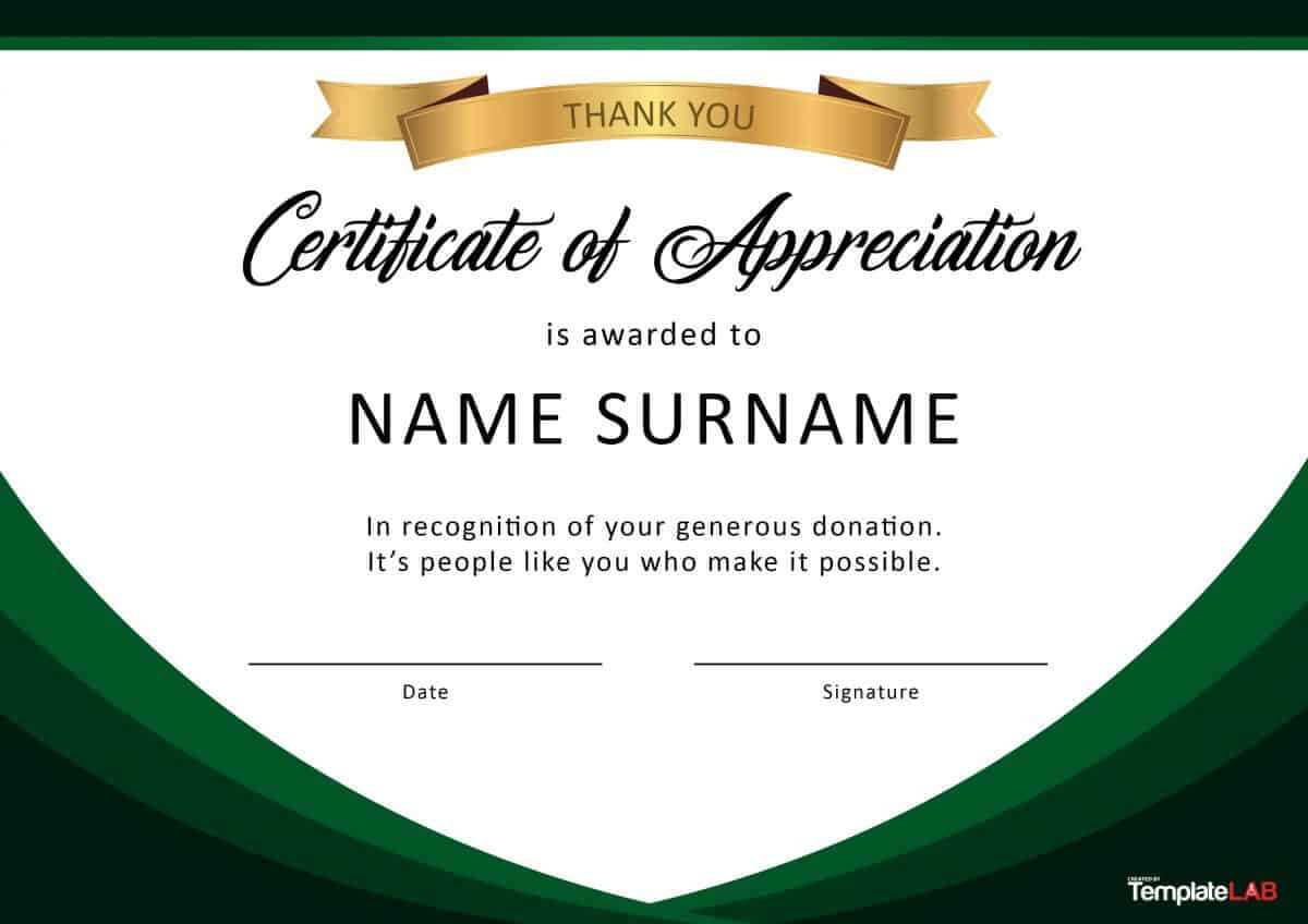 30 Free Certificate Of Appreciation Templates And Letters For Certificates Of Appreciation Template