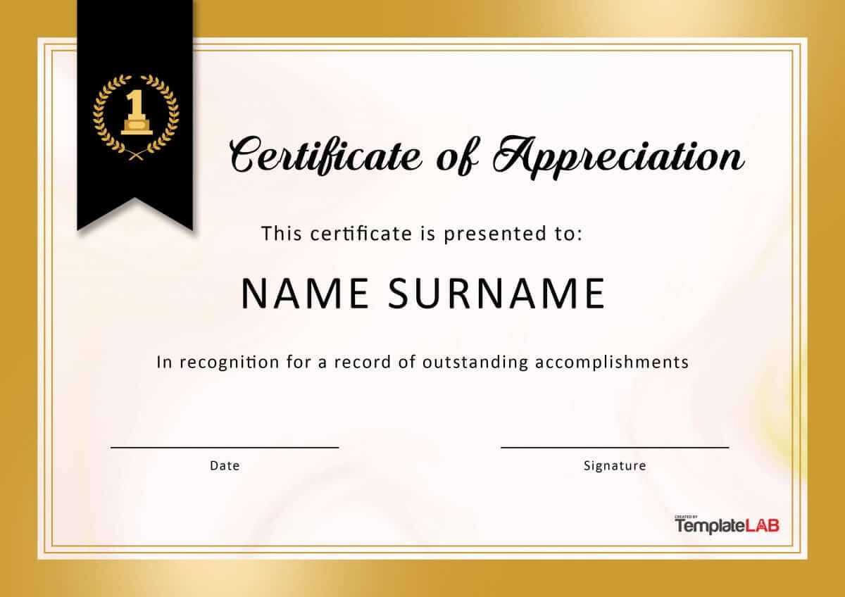 30 Free Certificate Of Appreciation Templates And Letters In Free Certificate Of Excellence Template