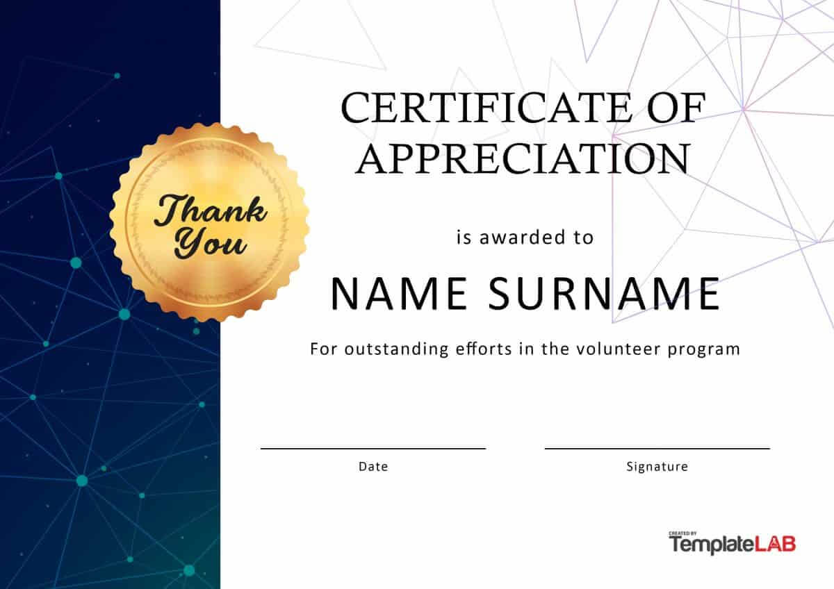 30 Free Certificate Of Appreciation Templates And Letters Pertaining To Free Certificate Of Excellence Template