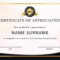 30 Free Certificate Of Appreciation Templates And Letters with Thanks Certificate Template
