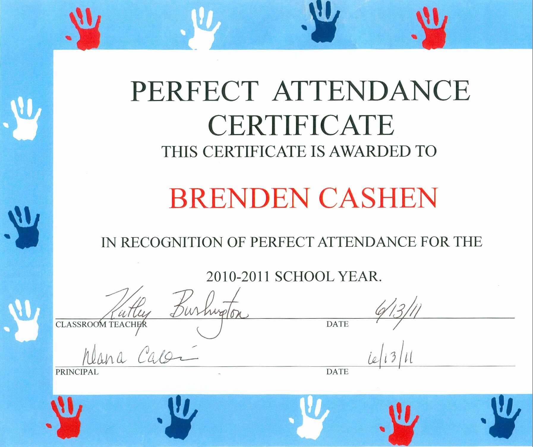 30 Free Perfect Attendance Certificate | Pryncepality Inside Perfect Attendance Certificate Template