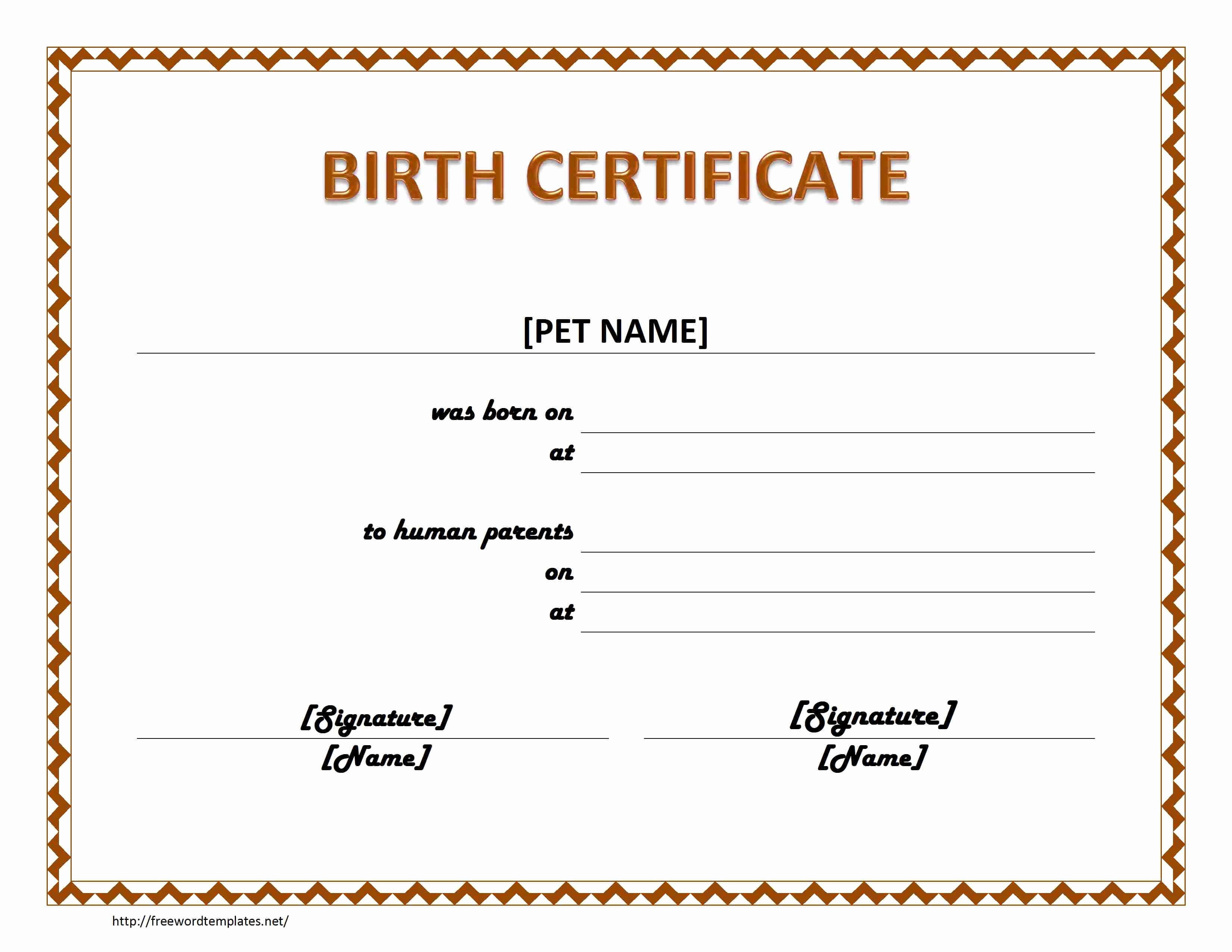 30 Free Pet Birth Certificate Template | Pryncepality Throughout Fake Birth Certificate Template