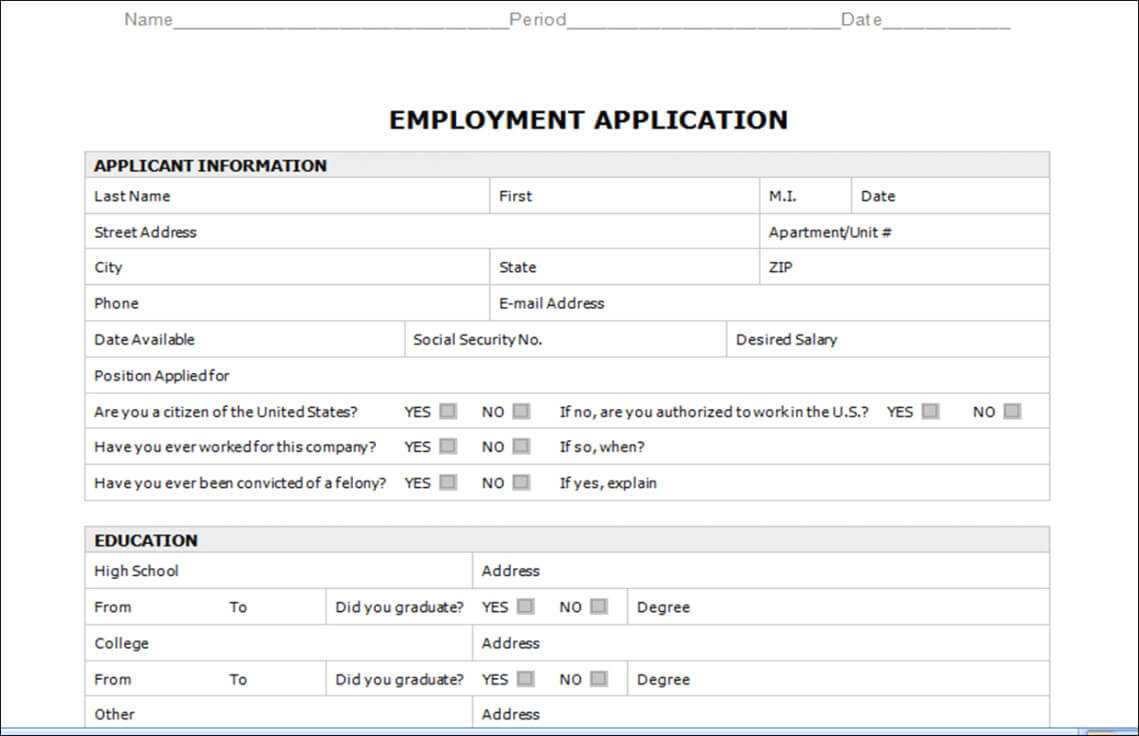 30 Gallery Ideas Of Job Application Templates For Microsoft With Regard To Job Application Template Word