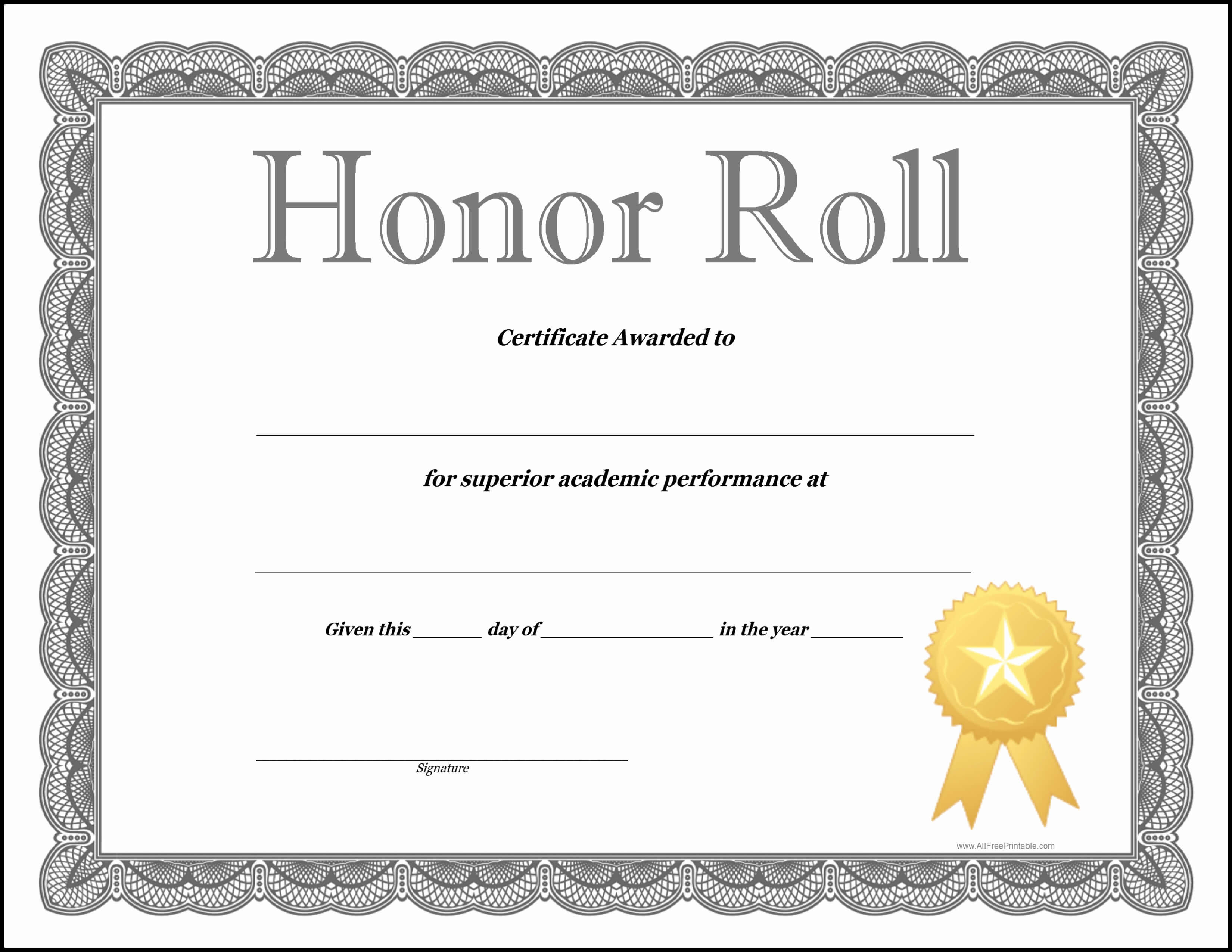 30 Life Saving Award Template | Pryncepality Throughout Honor Roll Certificate Template