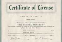 30 Minister License Certificate Template | Pryncepality in Certificate Of License Template