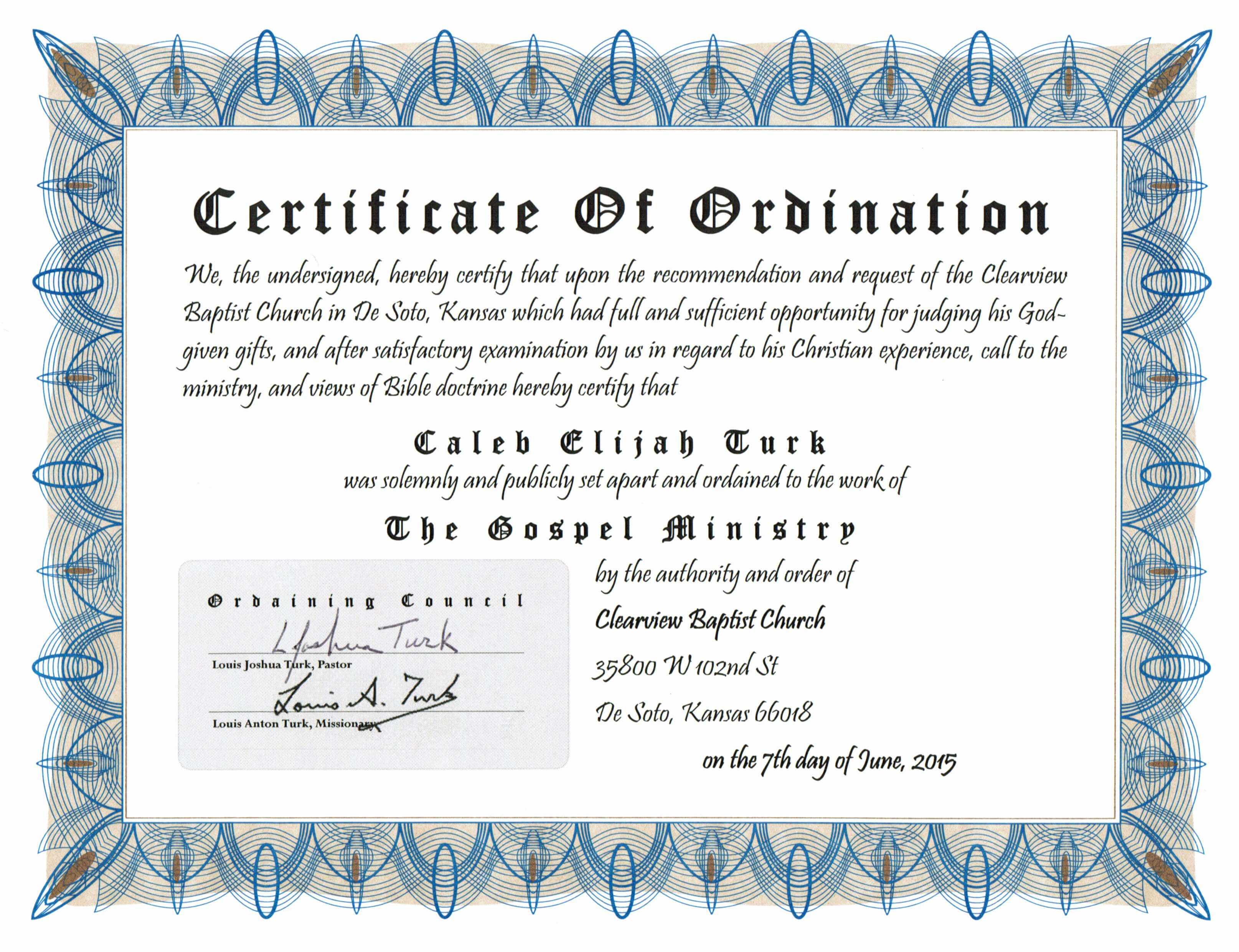 30 Minister Ordination Certificate Template | Pryncepality Throughout Free Ordination Certificate Template
