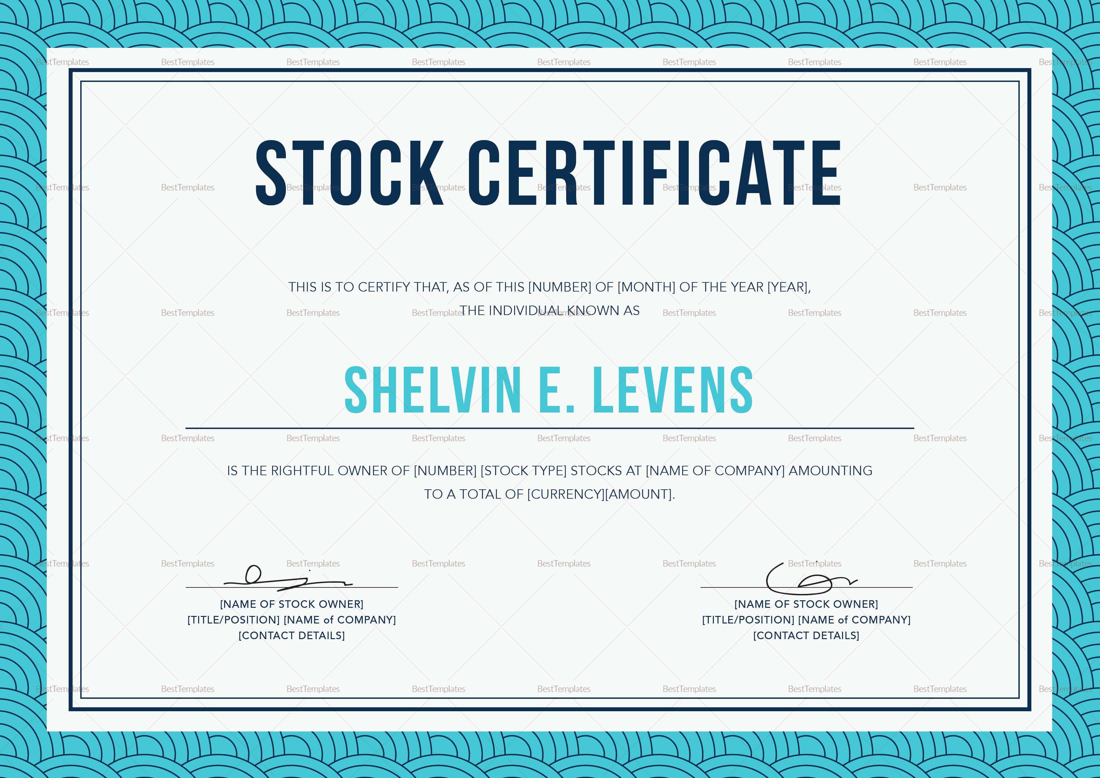 30 Stock Certificate Template Word | Pryncepality With Stock Certificate Template Word