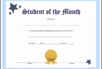 30 Student Of The Month Certificate Template | Pryncepality within Free Printable Student Of The Month Certificate Templates