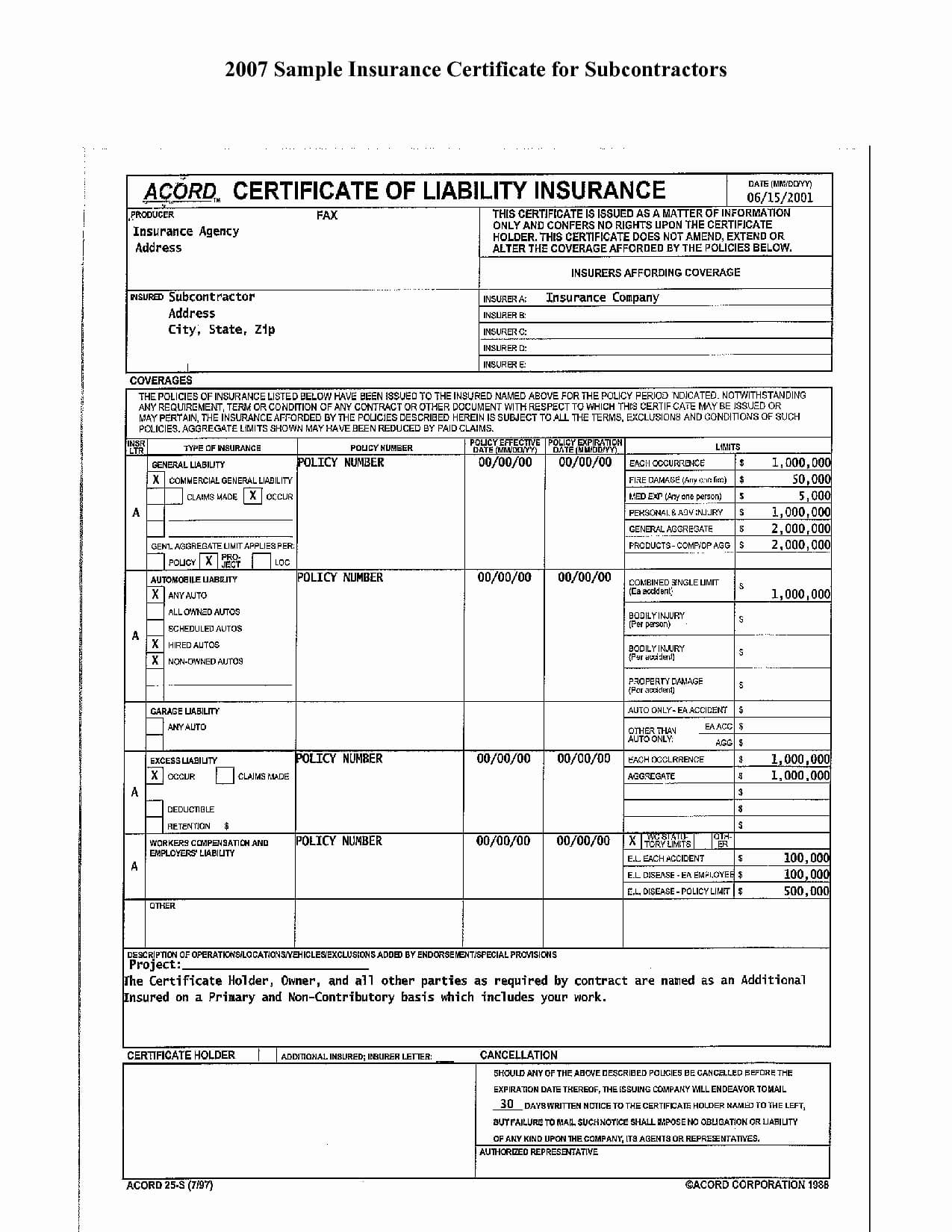 31 Simple Acord Certificate Of Property Insurance – Mallerstang Within Acord Insurance Certificate Template