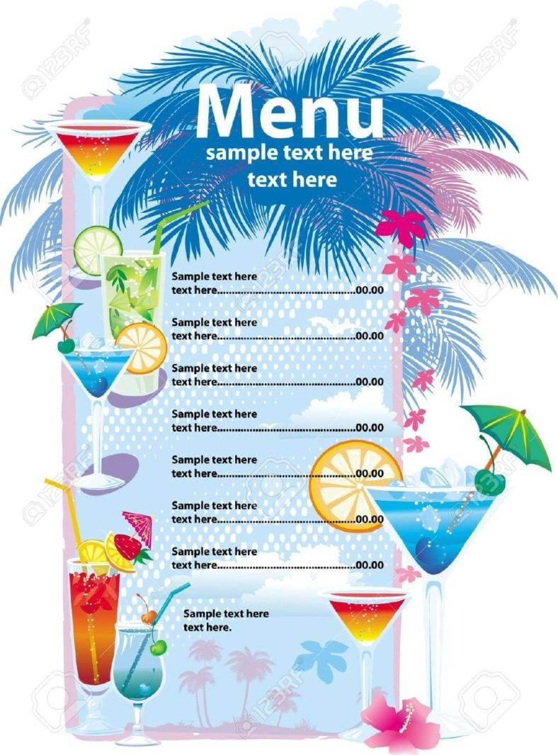 32+ Bar Menu Designs | Free & Premium Templates Throughout Cocktail Menu Template Word Free