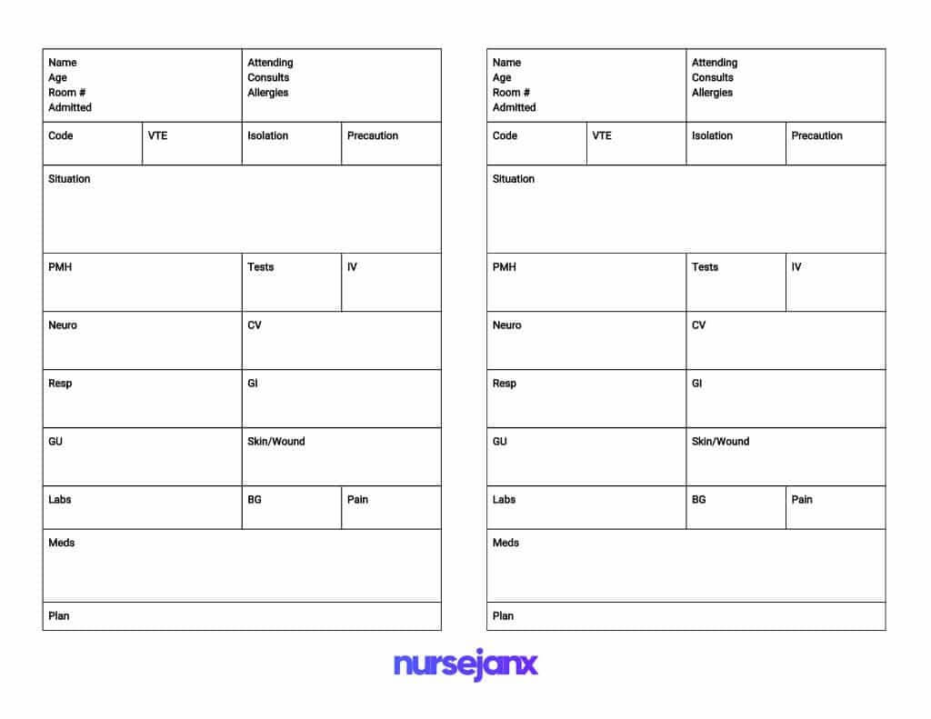 32 Nursing Report Sheet Template | Usmlereview Document Template For Nursing Shift Report Template