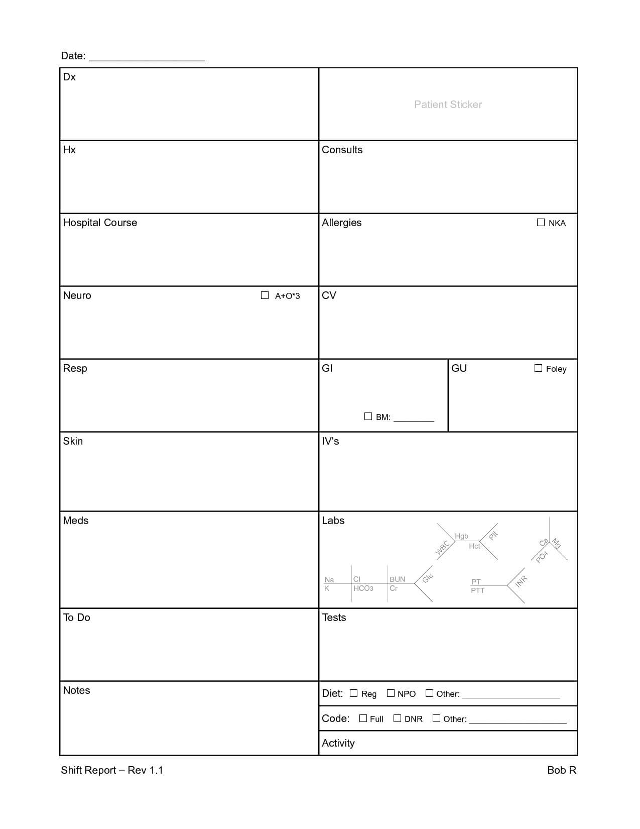 32 Nursing Report Sheet Template | Usmlereview Document Template Intended For Nursing Assistant Report Sheet Templates