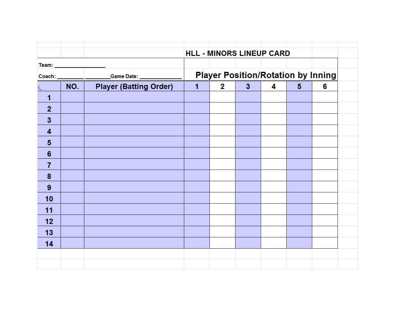 33 Printable Baseball Lineup Templates [Free Download] ᐅ Intended For Free Baseball Lineup Card Template