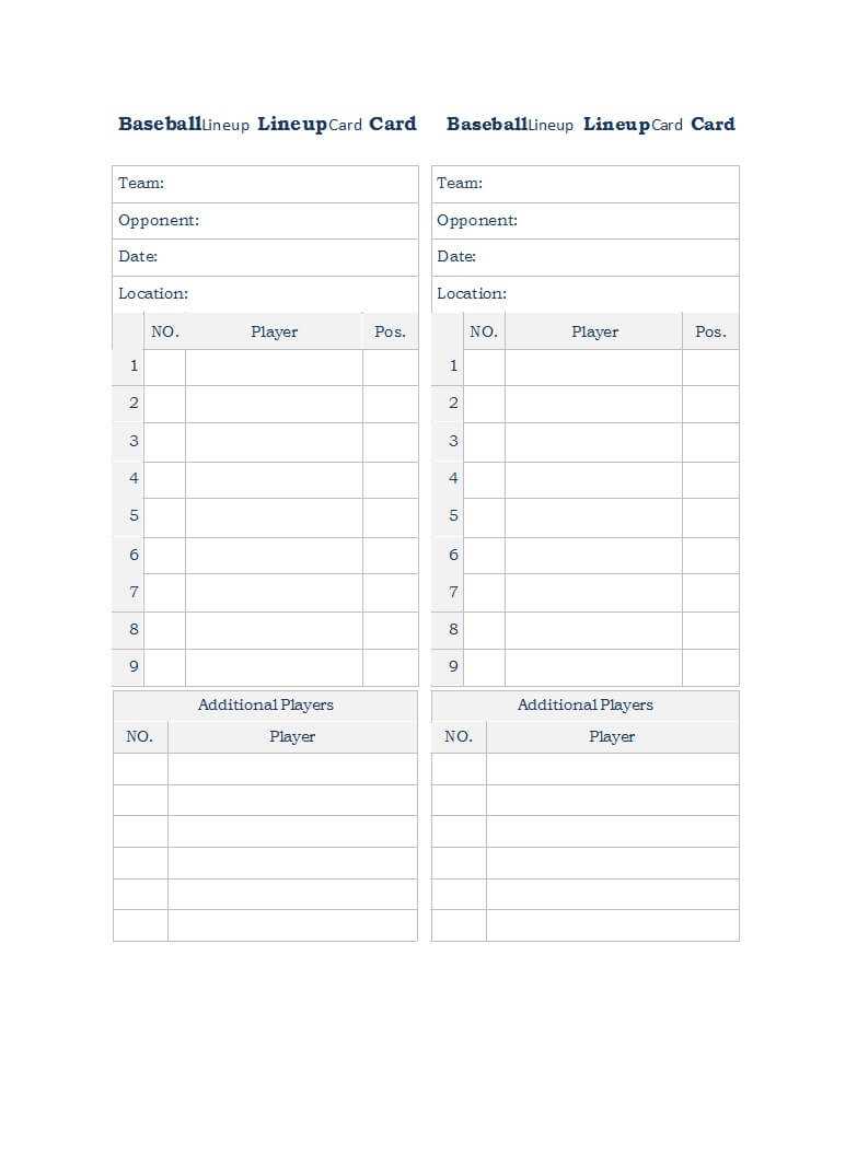 33 Printable Baseball Lineup Templates [Free Download] ᐅ Regarding Dugout Lineup Card Template