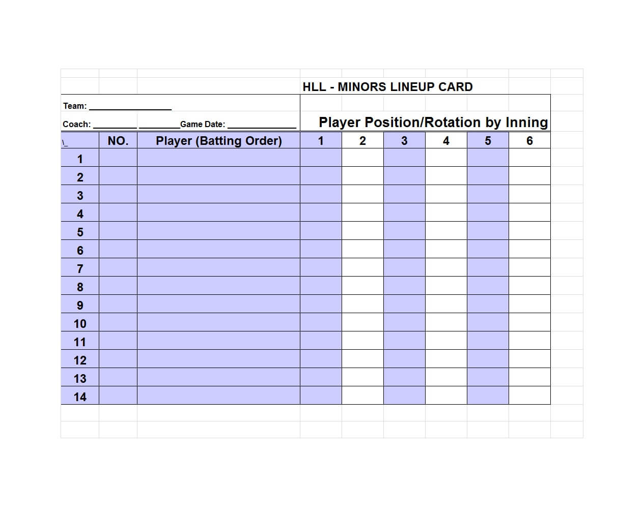 33 Printable Baseball Lineup Templates [Free Download] ᐅ With Softball Lineup Card Template