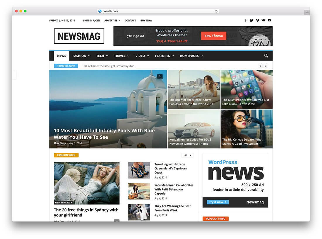 34 Best WordPress Newspaper Themes For News Sites 2019 Inside Magazine Ad Template Word