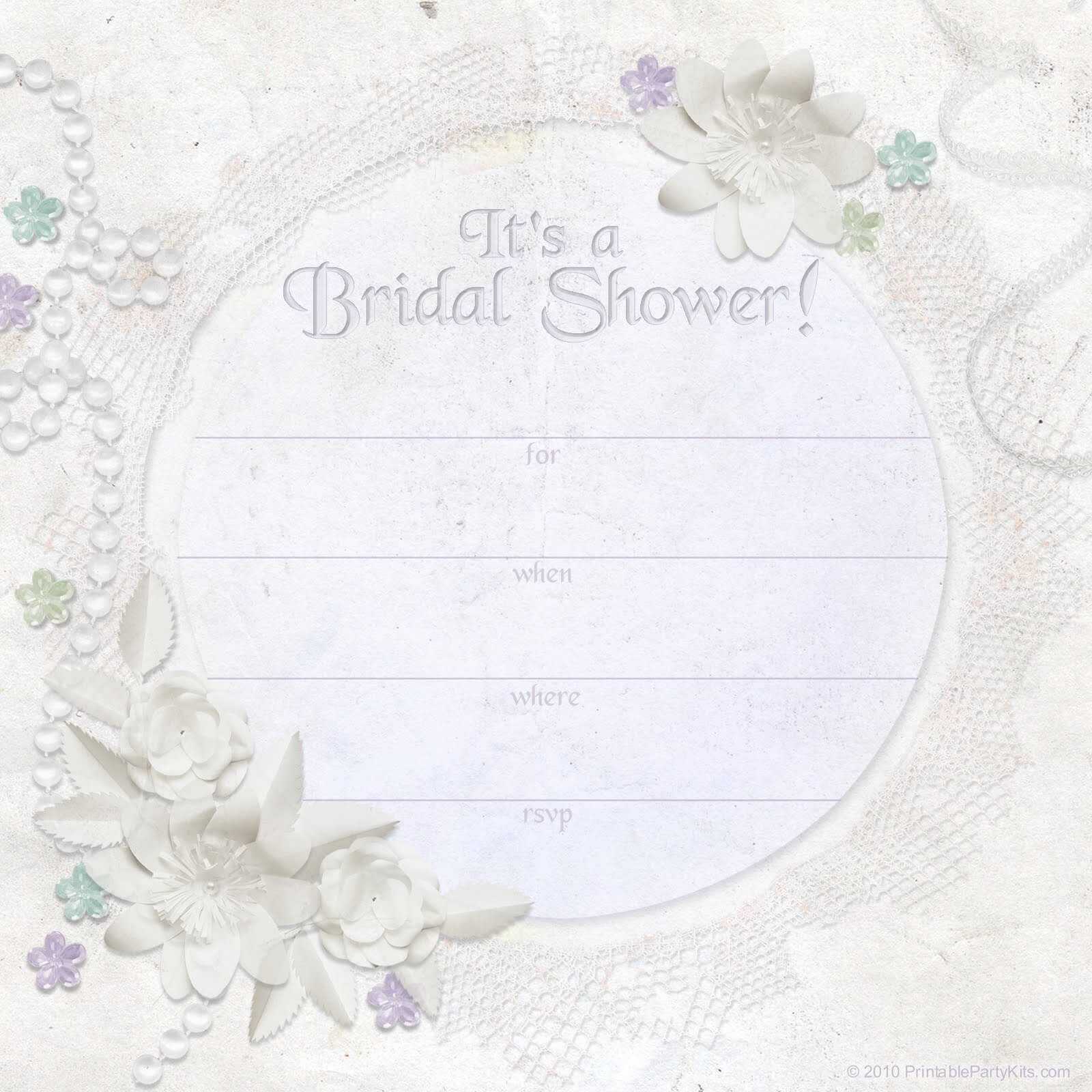 34 Stylish Bridal Shower Invitation Templates With Regard To Blank Bridal Shower Invitations Templates