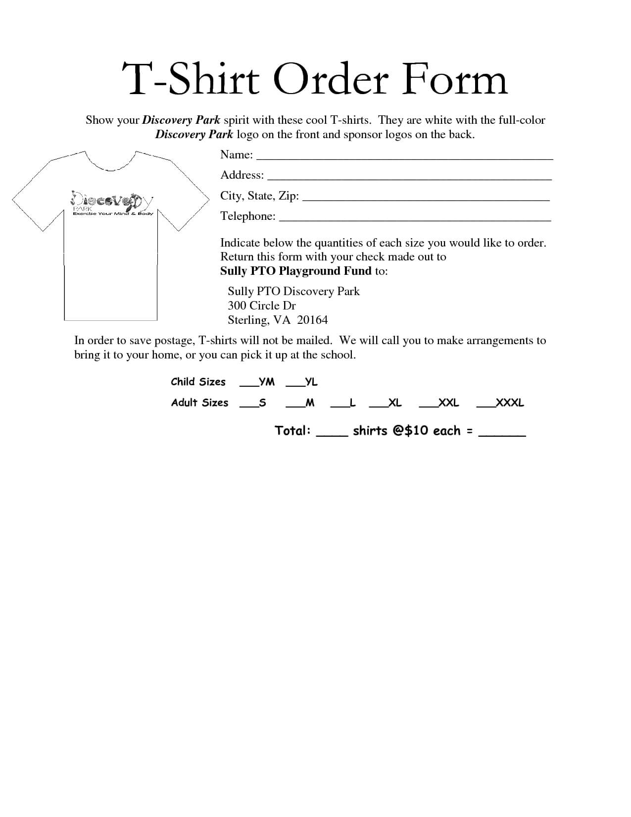 35 Awesome T Shirt Order Form Template Free Images For Blank Sponsor Form Template Free