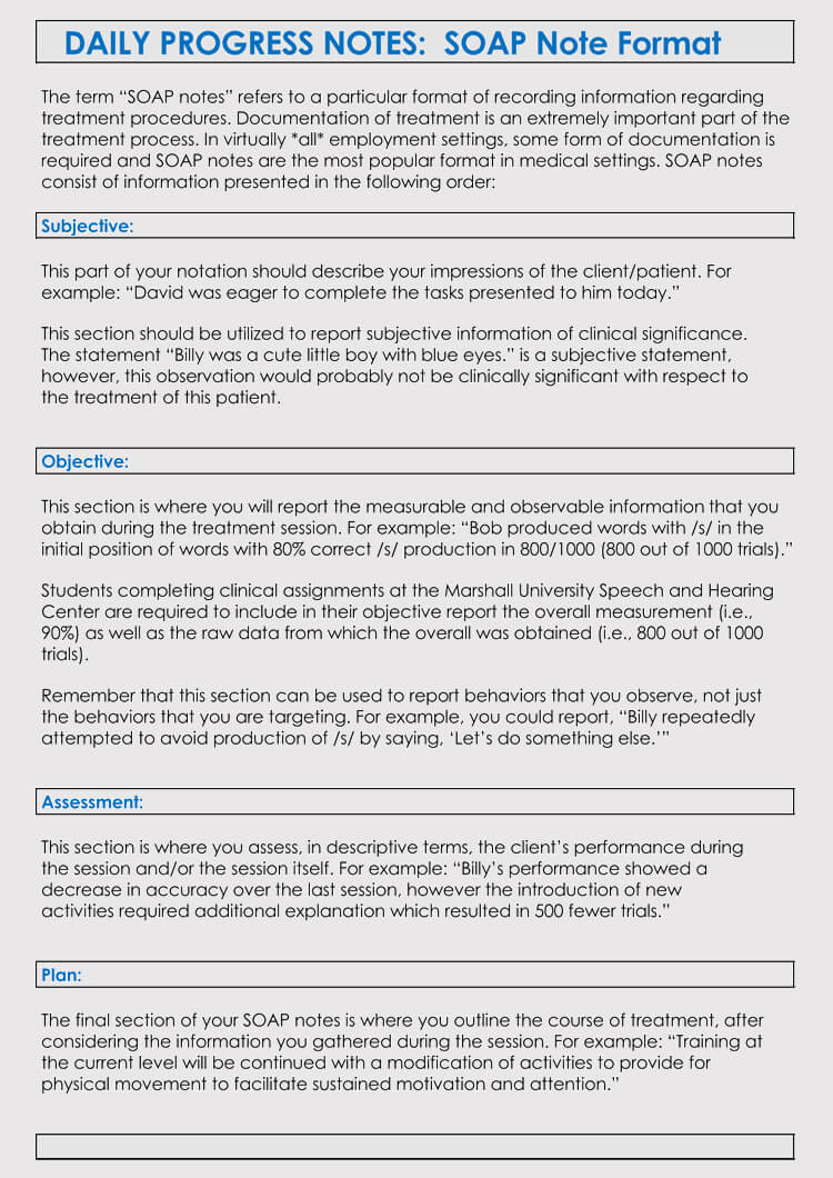 35+ Soap Note Examples (Blank Formats & Writing Tips) Throughout Blank Soap Note Template