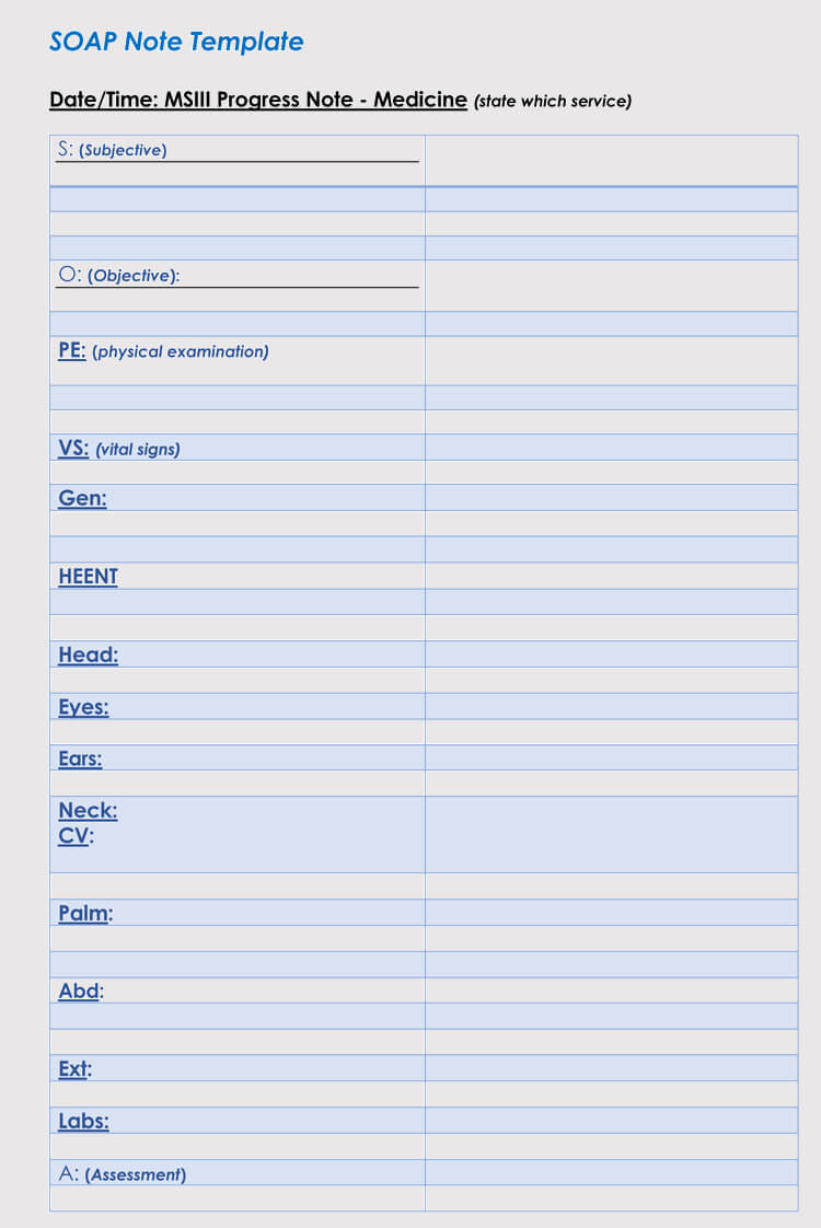 35+ Soap Note Examples (Blank Formats & Writing Tips) Within Blank Soap Note Template