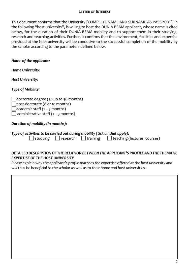 38+ Letter Of Interest Samples & Examples (Writing Guidelines) Within Letter Of Interest Template Microsoft Word