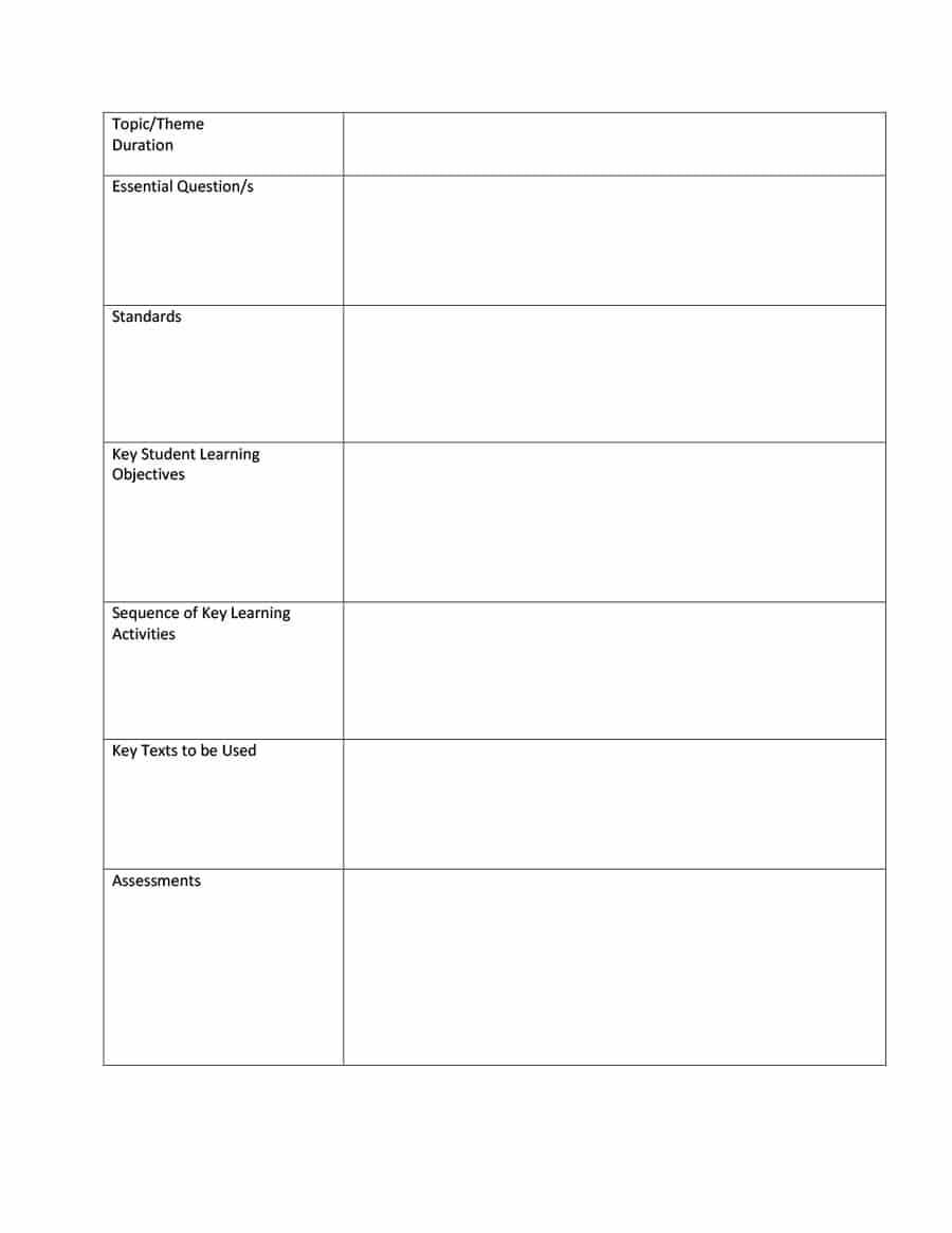 39 Best Unit Plan Templates [Word, Pdf] ᐅ Template Lab Pertaining To Blank Unit Lesson Plan Template