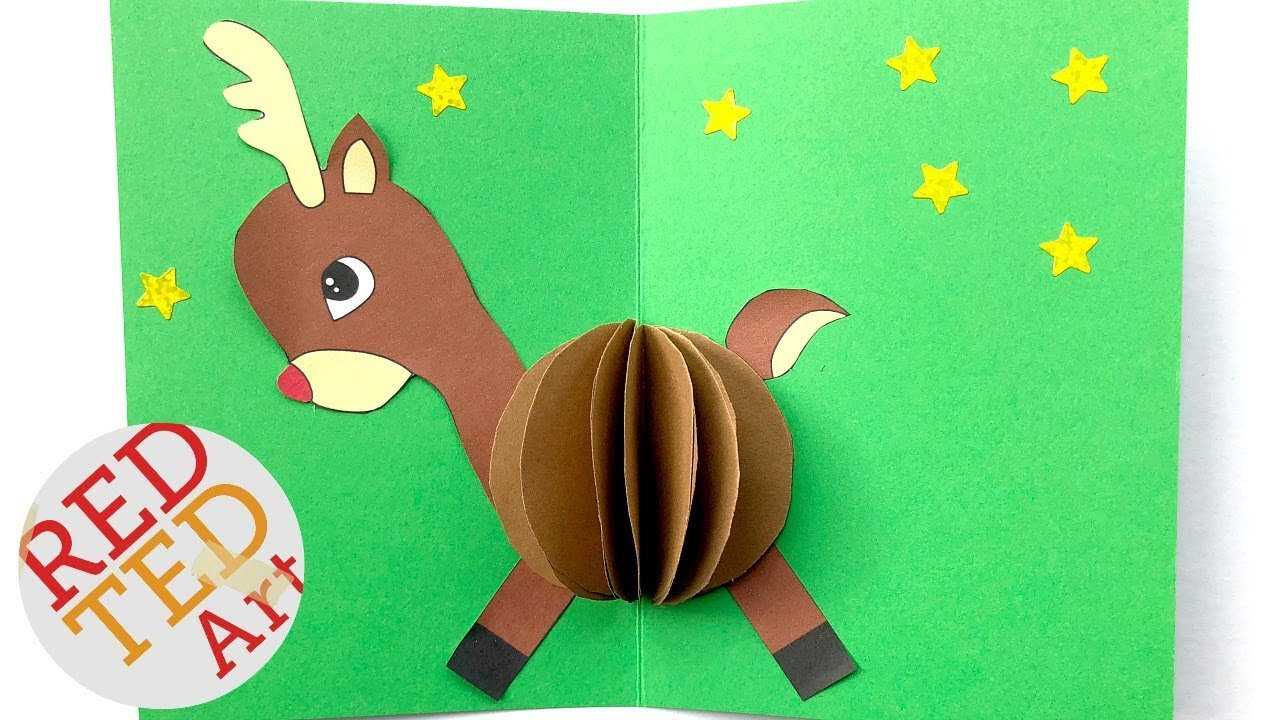 3D Christmas Card Diy – Easy Rudolph Pop Up Card – Templates – Paper Crafts Throughout Diy Christmas Card Templates