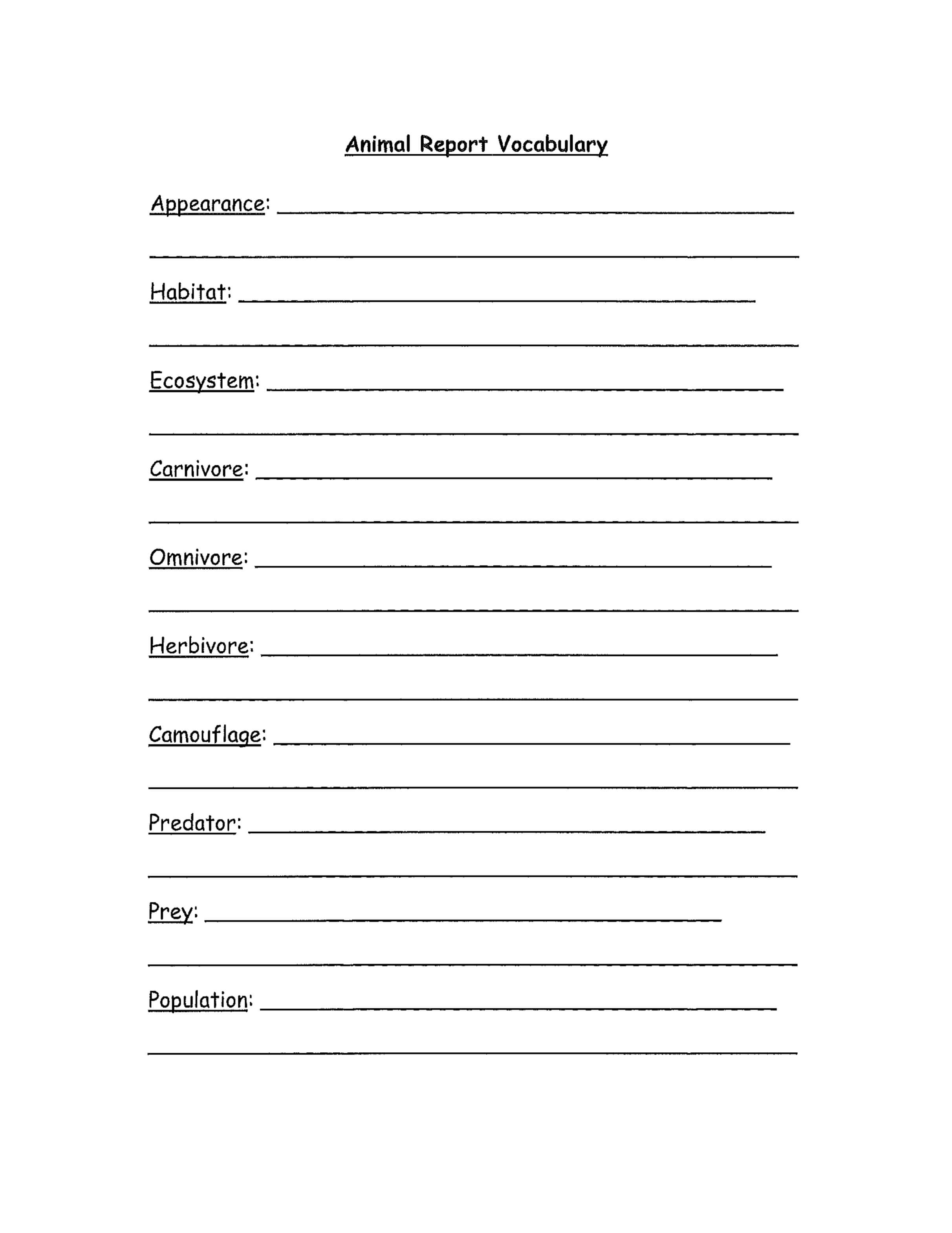 3Rd Grade Animal Report Template Free Download Inside Animal Report Template