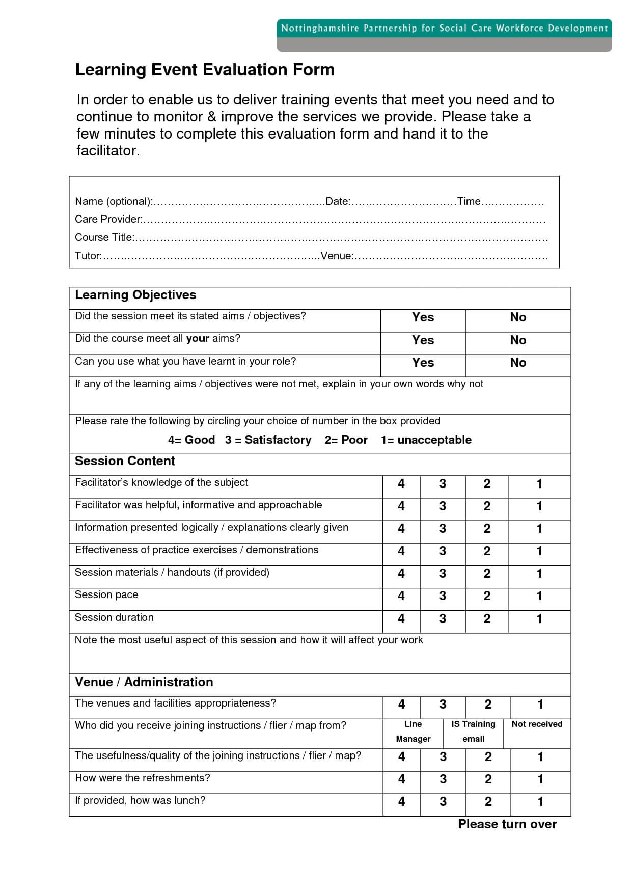 4 Feedback Form Template Outline Templates Trainer With Regard To Training Feedback Report Template