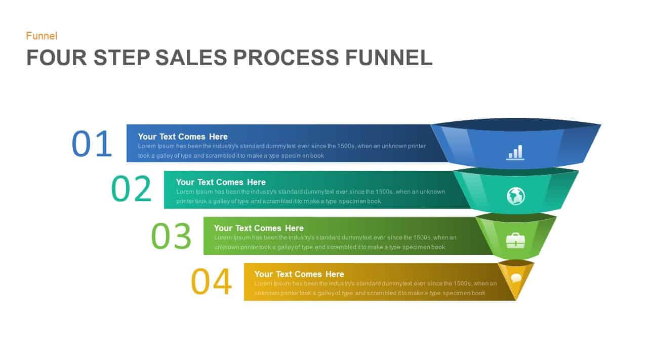 4 Step Sales Funnel Powerpoint Template And Keynote Slide Throughout Sales Funnel Report Template