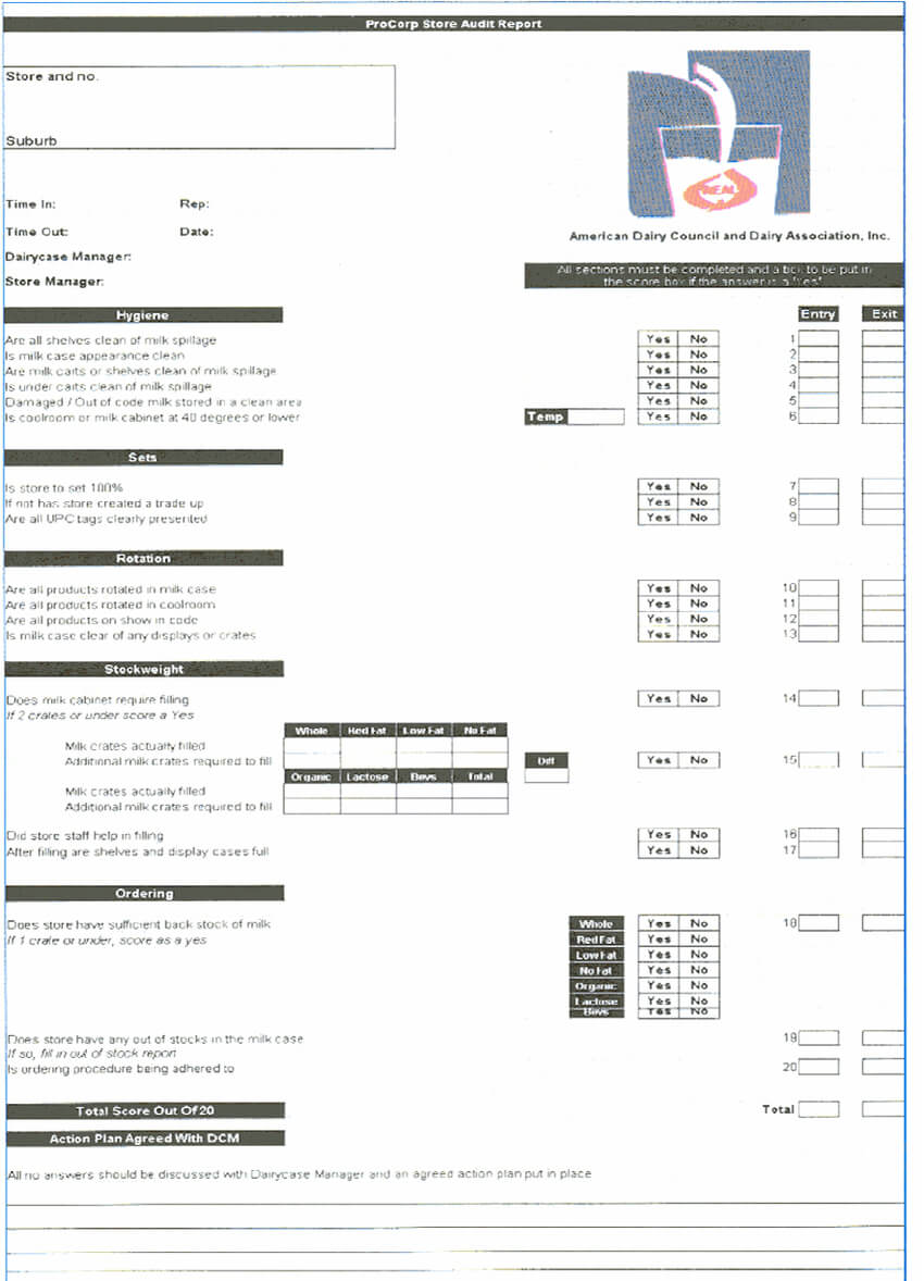 4. Store Audit Report Site Visit Form (Source: Procorp Usa Throughout Customer Site Visit Report Template