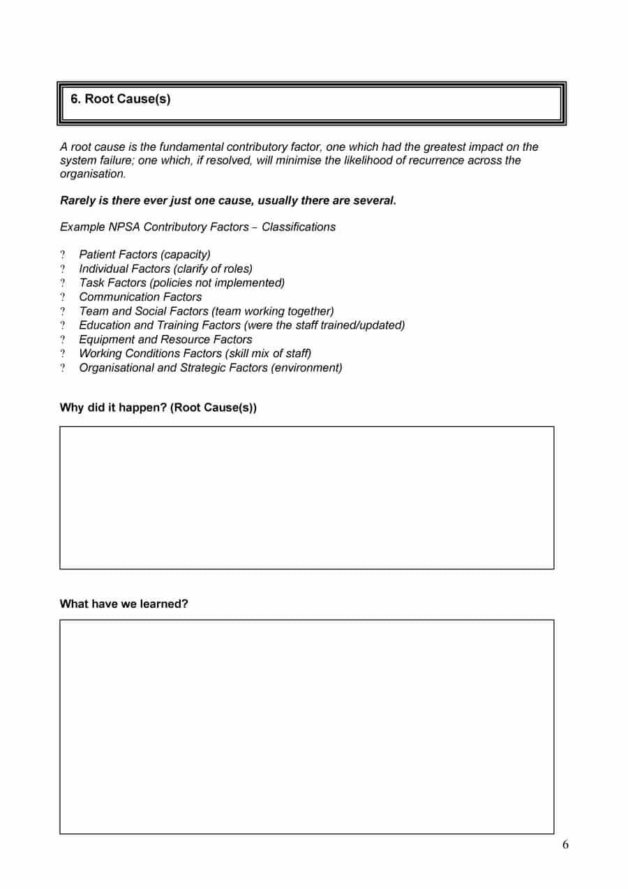 40+ Effective Root Cause Analysis Templates, Forms & Examples Throughout Failure Investigation Report Template