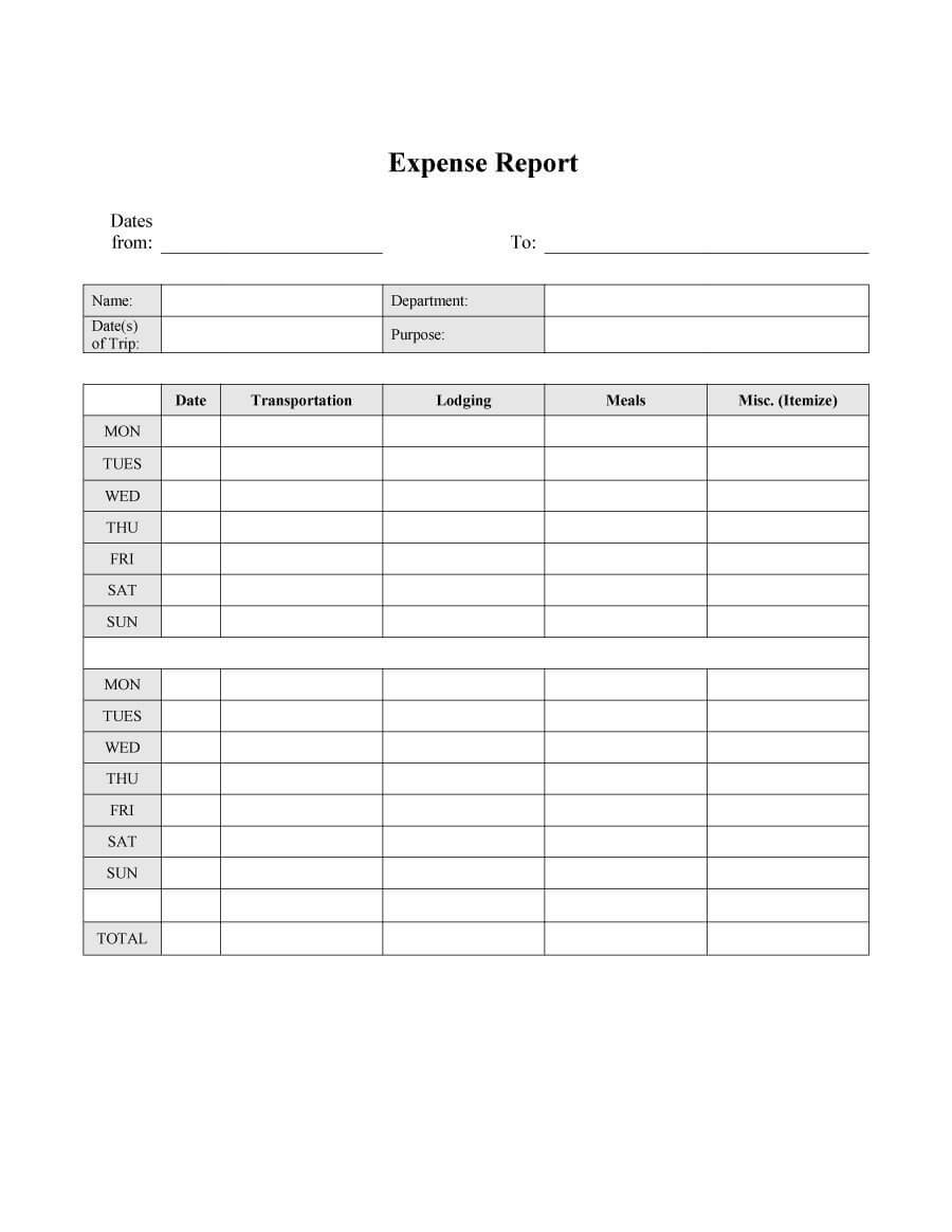 40+ Expense Report Templates To Help You Save Money ᐅ Inside Expense Report Template Xls