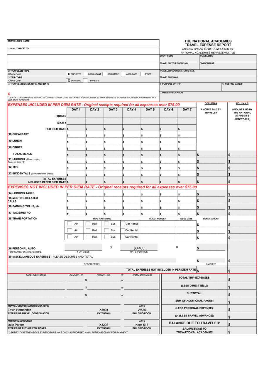 40+ Expense Report Templates To Help You Save Money ᐅ Within Per Diem Expense Report Template